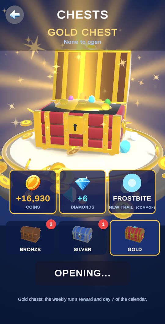 A gold chest bursting open with coins and diamonds