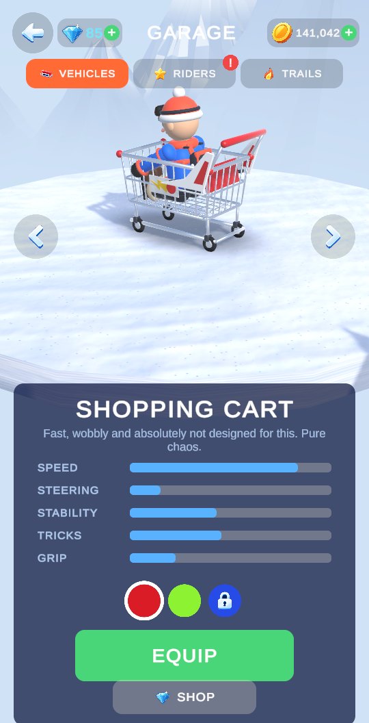 The shopping cart in the garage