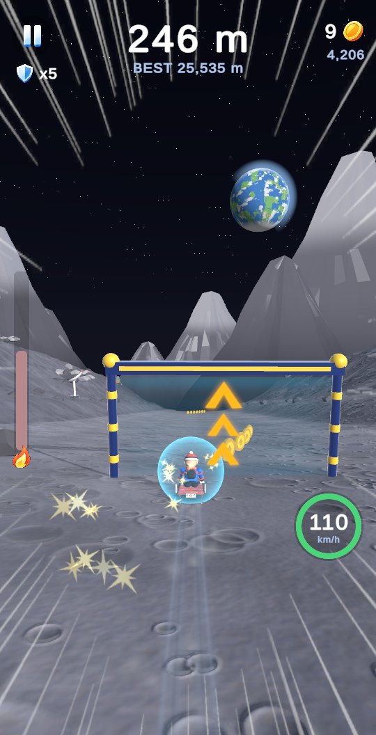 A boost gate on the Moon with the Earth in the sky